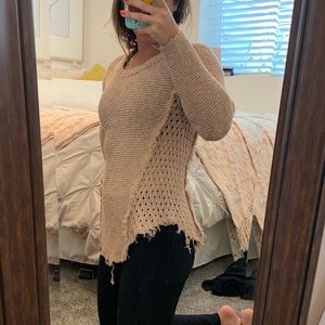 Pink boutique crochet sweater